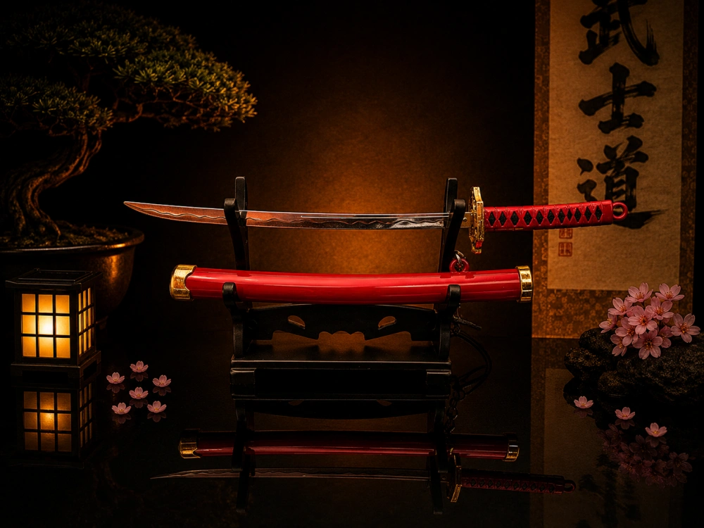 Mini Katana – Červená se zlatými detaily