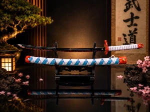 Mini Katana – Černá s bílými a červenými detaily