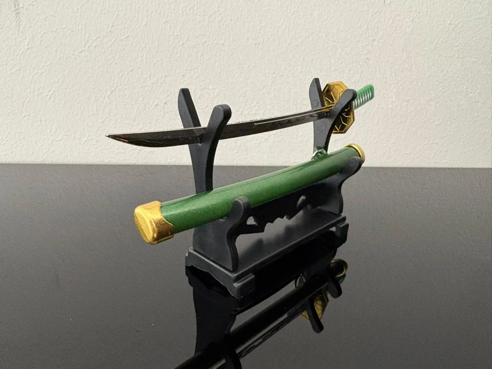 Mini Katana – Zelená se zlatými detaily