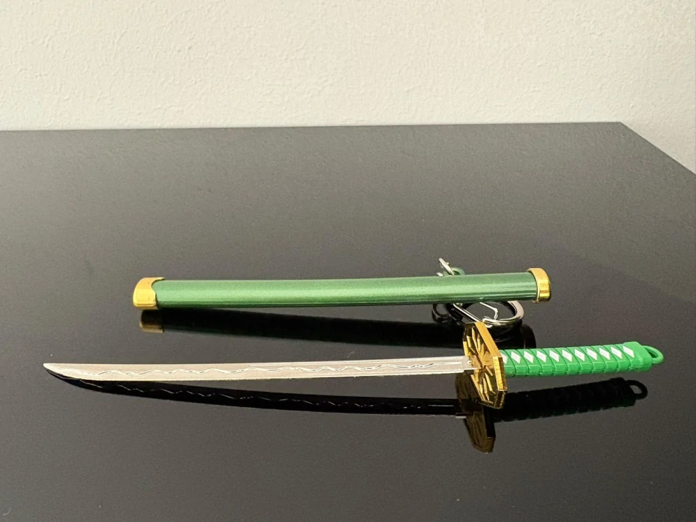 Mini Katana – Zelená se zlatými detaily