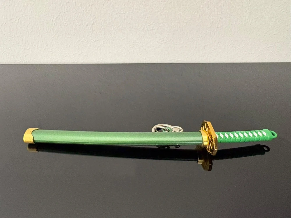Mini Katana – Zelená se zlatými detaily